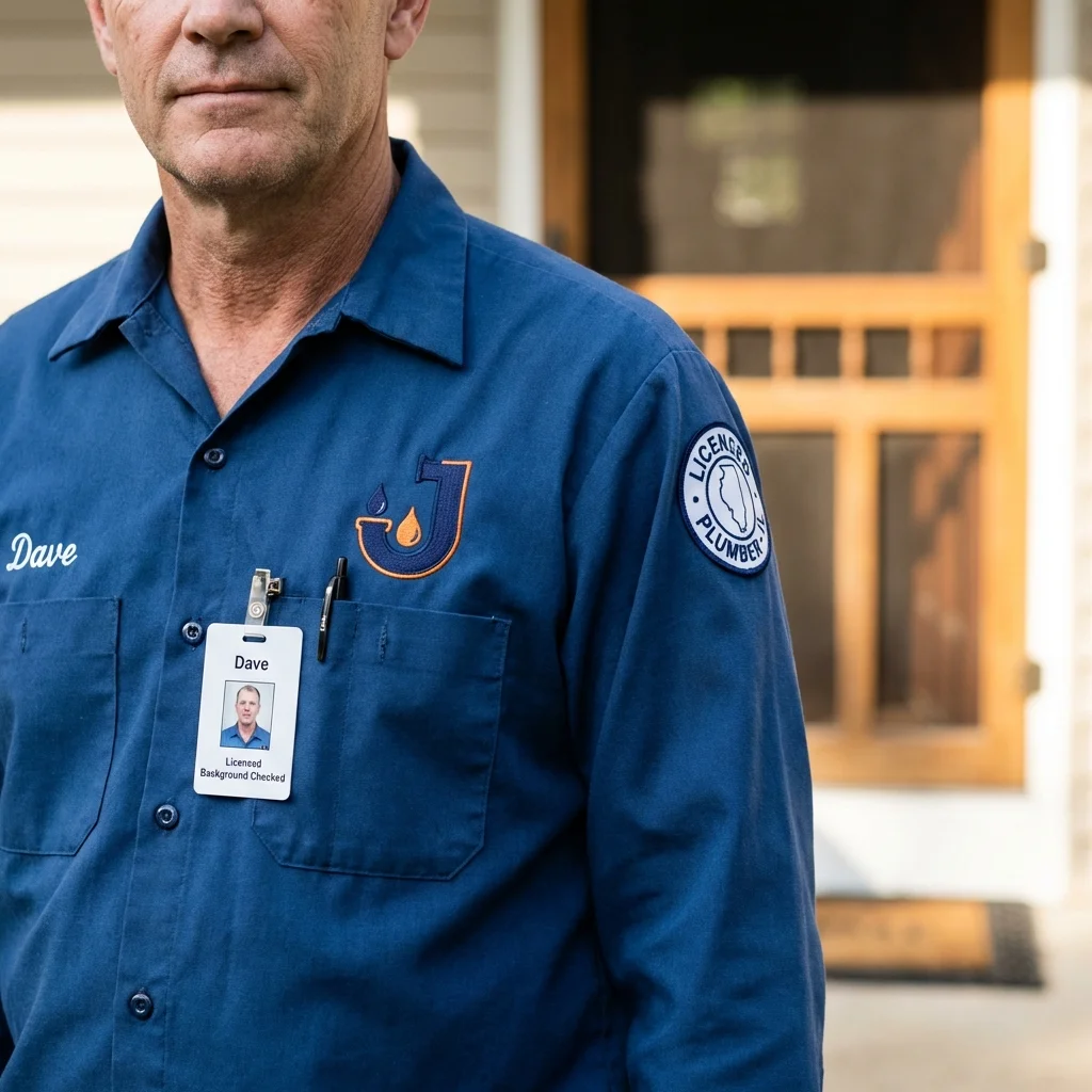 Licensed plumber showing ID badge in Union Springs, NY