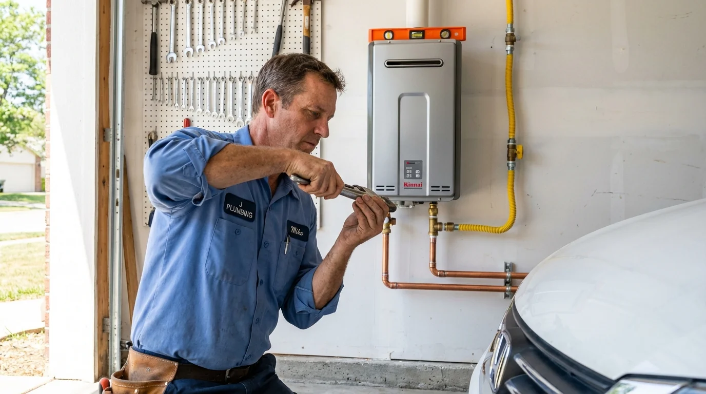 Tankless water heater installation by a Johns Plumbing LLC plumber in Union Springs